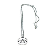 Sapphire Medallion Evil Eye Necklace