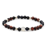 Gemstone and Brass Stretch Bracelet