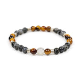 Gemstone and Brass Stretch Bracelet