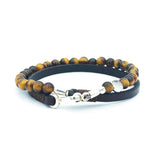 Gemstone and Leather Double Wrap