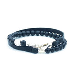 Gemstone and Leather Double Wrap