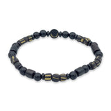 Recycled Glass and Wood Stretch Bracelet