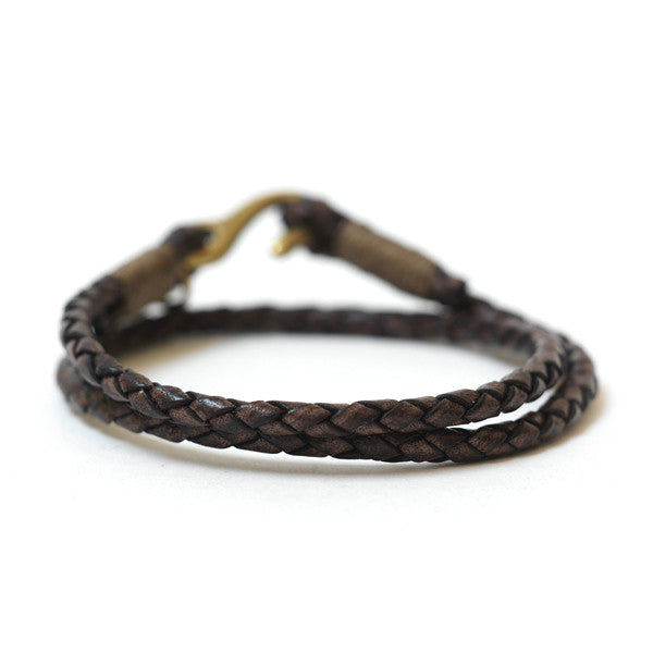 Double Wrap Split Bracelet - Oakbark with Nickel — YUKETEN