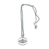Sapphire Medallion Evil Eye  Necklace