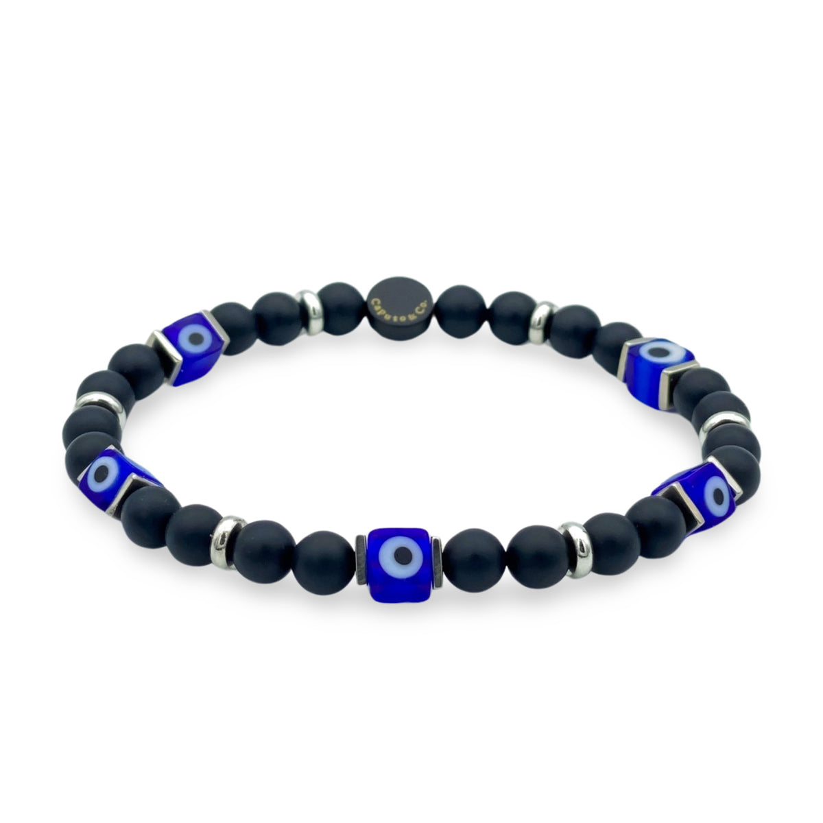 Square Glass Evil Eye Bracelet – Caputo & Co.
