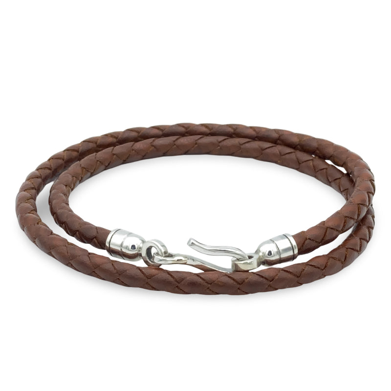 Euro Braided Leather Double Wrap