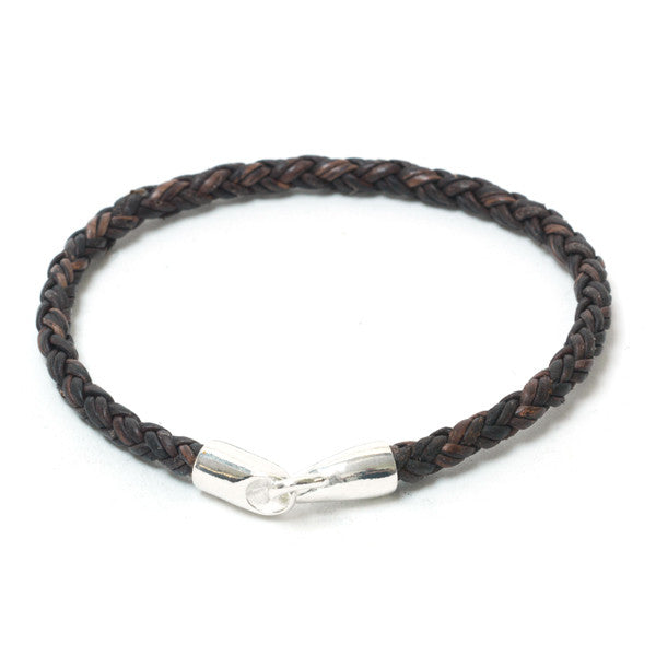 Unique Braided Leather with Silver Hook