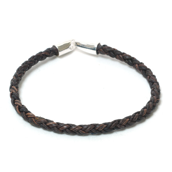 Unique Braided Leather with Silver Hook