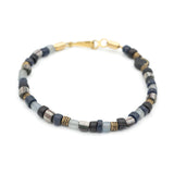 Multi Color Glass and Brass Beads Bracelet