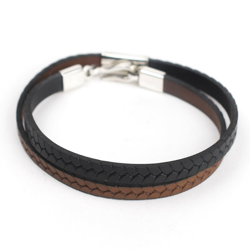 2-IN-1 Embossed Braided Leather