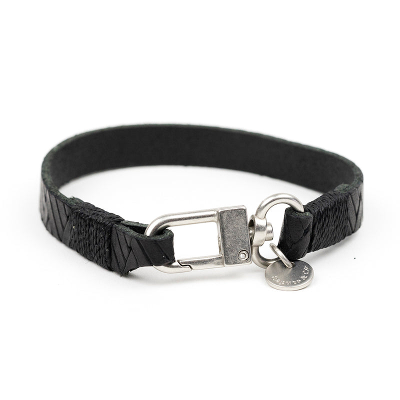 Embossed Braid Leather Bracelet