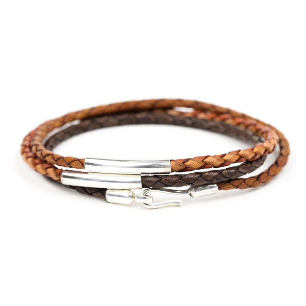 3-IN-1 Braided Leather Bracelet