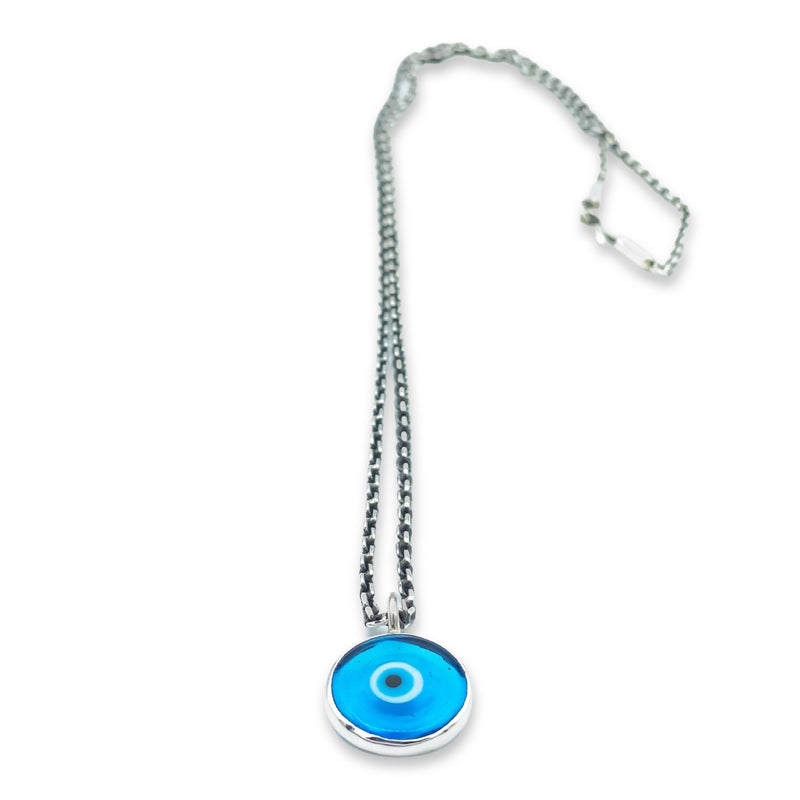 Murano Glass Evil Eye Pendant Necklace