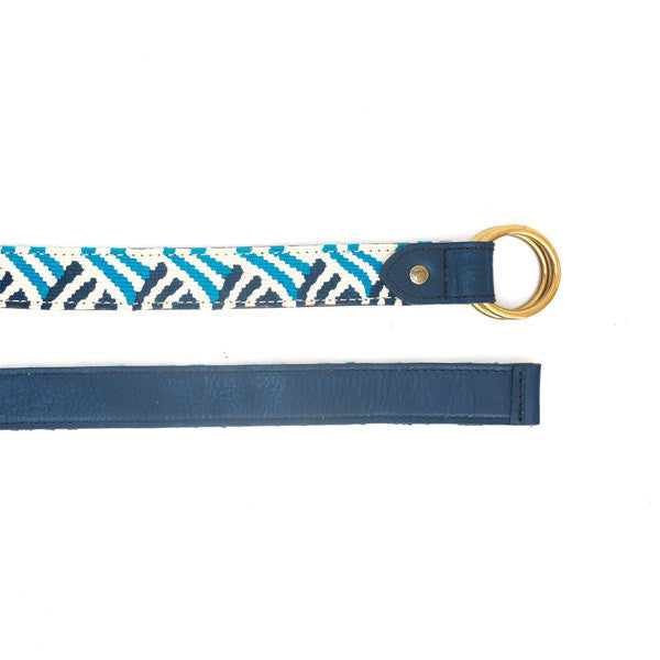 Reversible Handwoven Band/Leather Belt