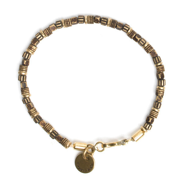 Patterned Brass Beads Bracelet