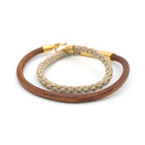 Leather Cord and Jute Bracelet