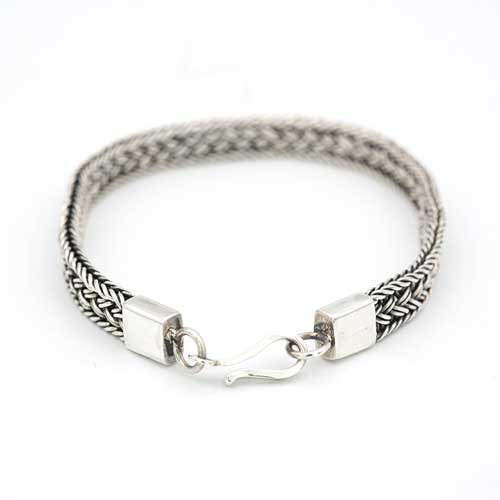 Wide Artisan Silver Bracelet