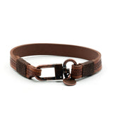 Embossed Braid Leather Bracelet