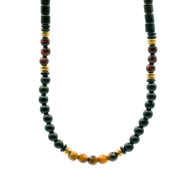 Gemstone and Wood Necklace