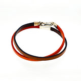 Color-Blocked Leather Double Wrap