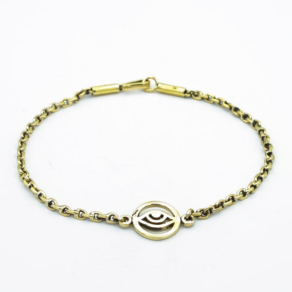 Evil Eye Brass Chain Bracelet